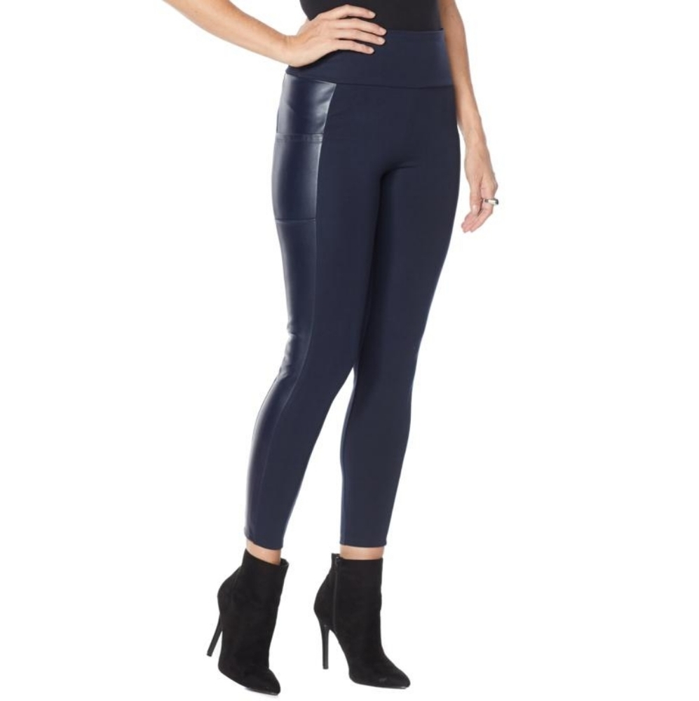 G by‎ Giuliana G-Sculpt Faux Leather Ponte Leggings Size Extra Small Petite